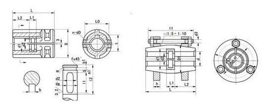 非標夾殼聯(lián)軸器各部分名稱
